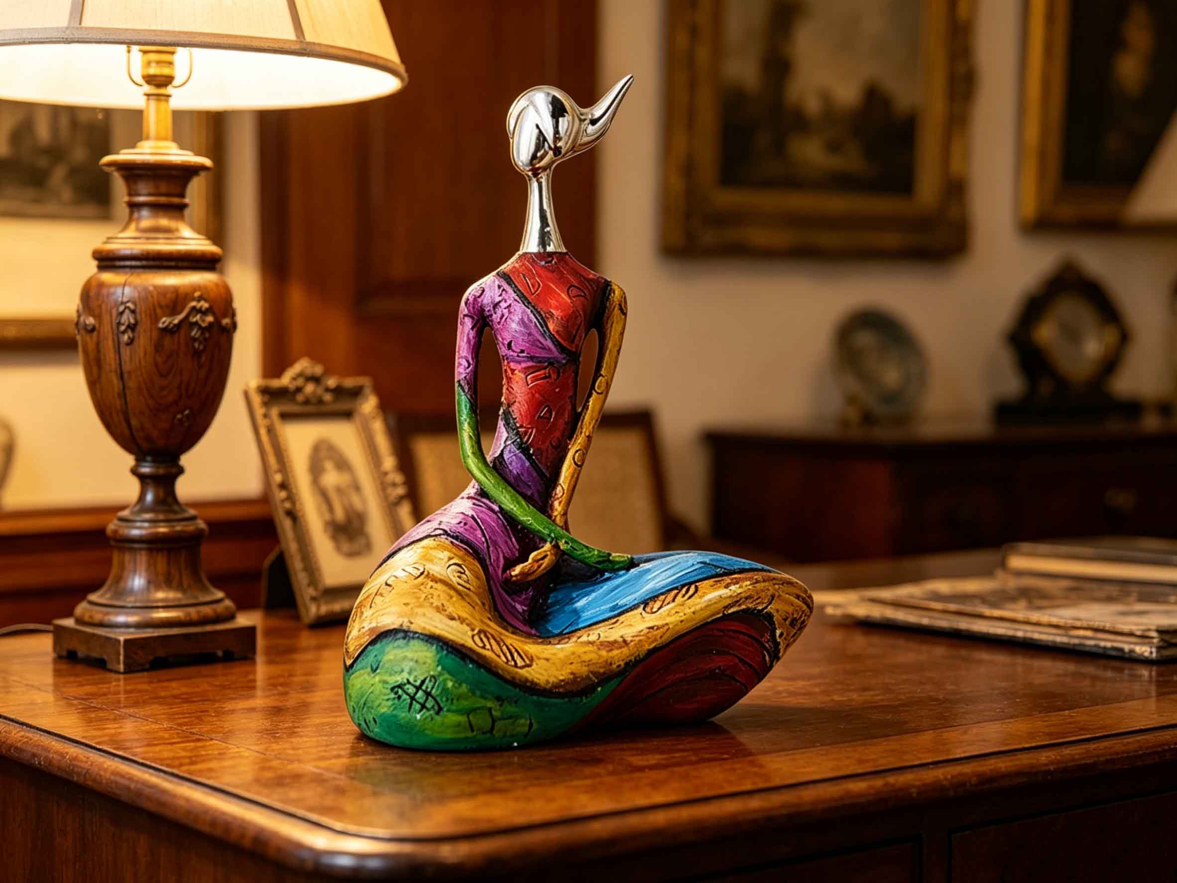 Estatua abstracta única de una mujer
